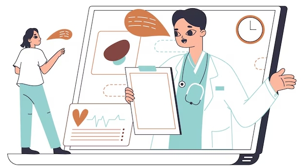 Profissional de saúde segurando exame